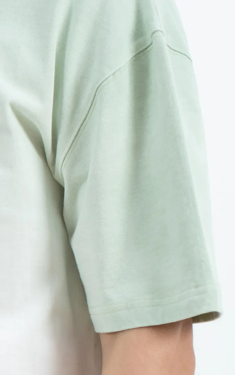 Relaxed Mint-to-White Ombre T-Shirt with Dropped Shoulders